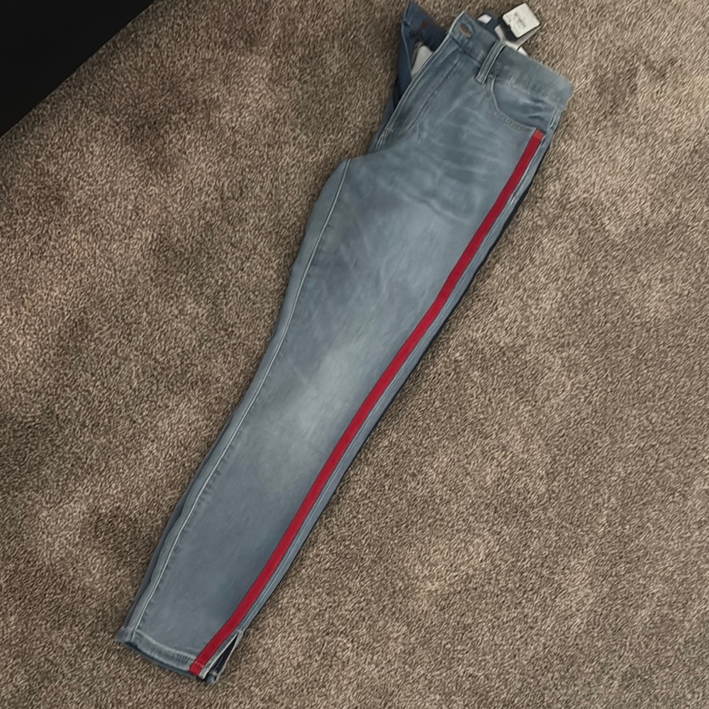 Tommy Hilfiger Skinny Blue Jeans with Red Stripe